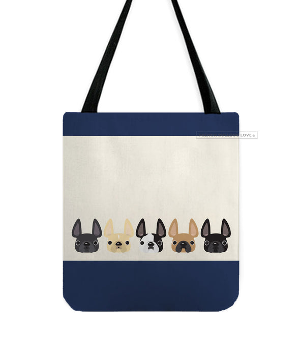 Five Little Frenchies French Bulldog Tote Bag