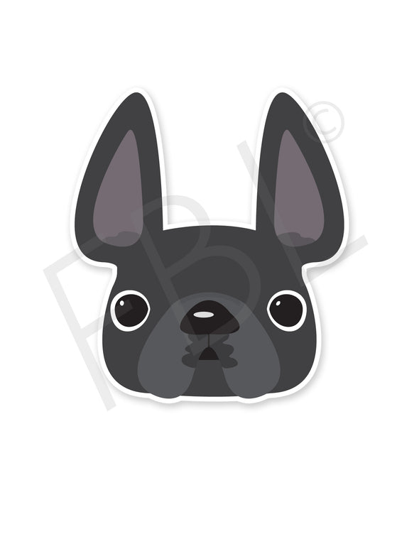 Grey / French Bulldog Mini Sticker - French Bulldog Love - 1