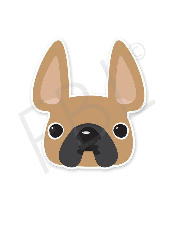 Fawn / French Bulldog Mini Sticker - French Bulldog Love - 1