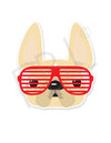 Cream w Red Shades / French Bulldog Mini Sticker - French Bulldog Love - 1