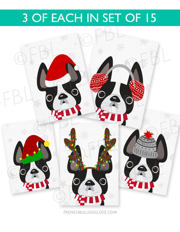 Festive Frenchies 15 Card Holiday Box Set - French Bulldog Love - 7