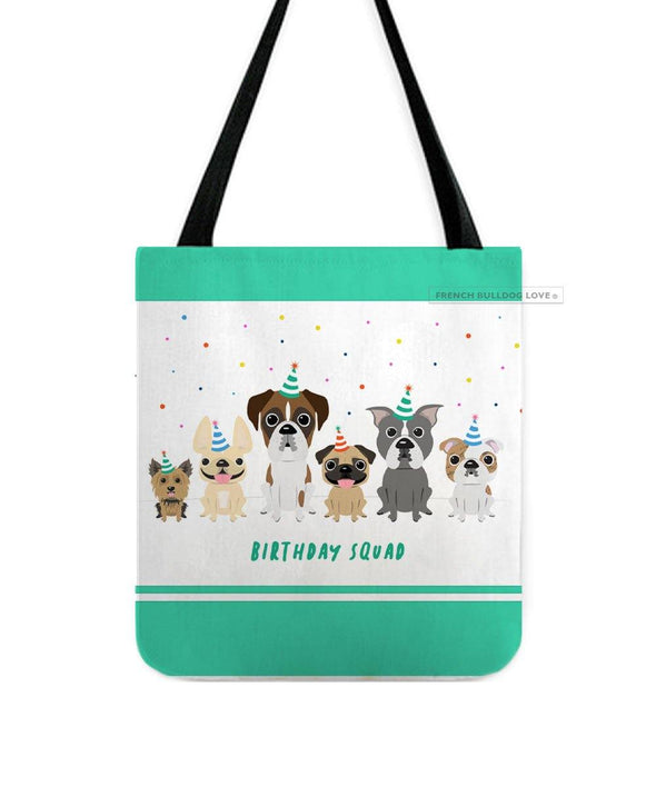 Birthday Squad - French Bulldog & Friends Birthday Tote Bag - French Bulldog Love
