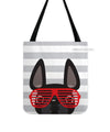 Black / Summer Shades French Bulldog Tote Bag - French Bulldog Love