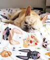 Brunch Time French Bulldog Fleece Blanket - Large - French Bulldog Love