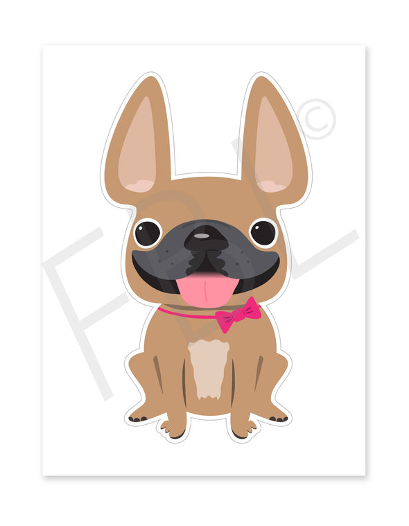 Fawn Girl / Large French Bulldog Sticker - French Bulldog Love