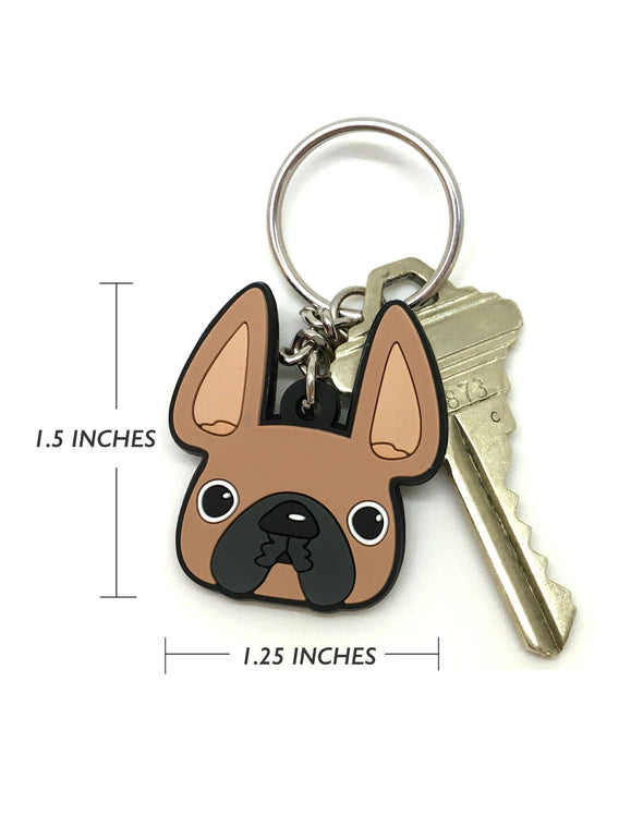 Frenchie Face Mini Keychain / Red Pied - French Bulldog Love - 2