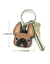 Frenchie Face Mini Keychain / Black & White Pied - French Bulldog Love - 3