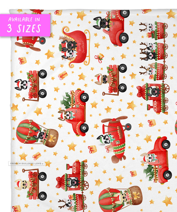 The Frenchie Express Fleece Blanket