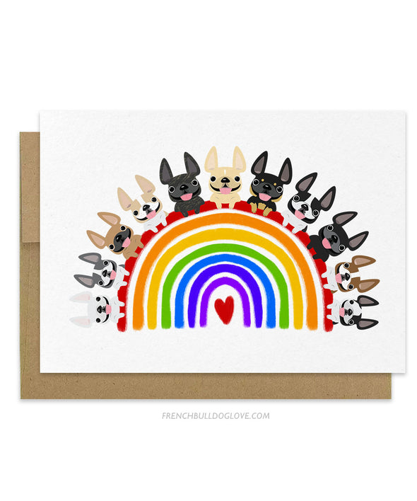 Frenchie Rainbow Greeting Card