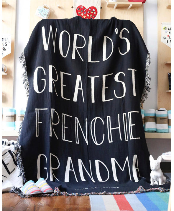 World's Greatest Frenchie Grandma - Woven Blanket
