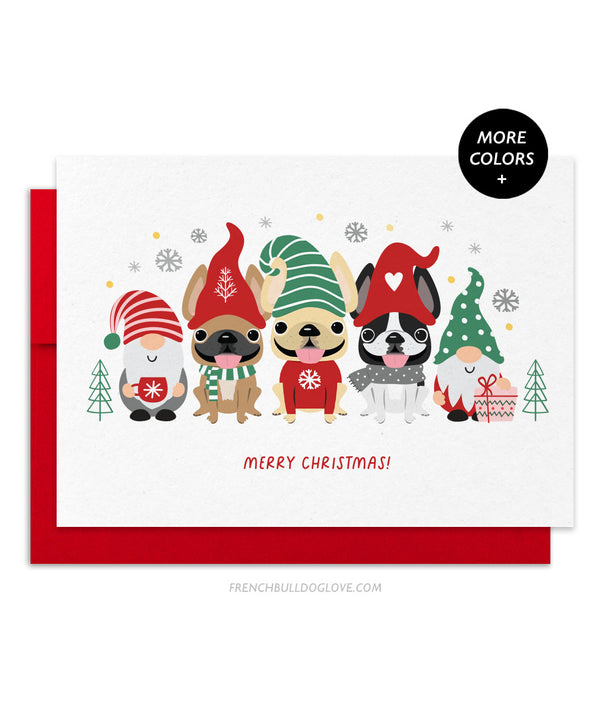 Gnome Squad - French Bulldog Christmas Card
