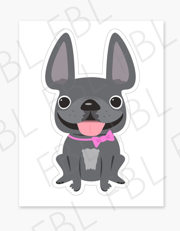 Grey Girl / Large French Bulldog Sticker - French Bulldog Love