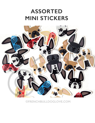 Assorted French Bulldog Mini Stickers - French Bulldog Love - 1