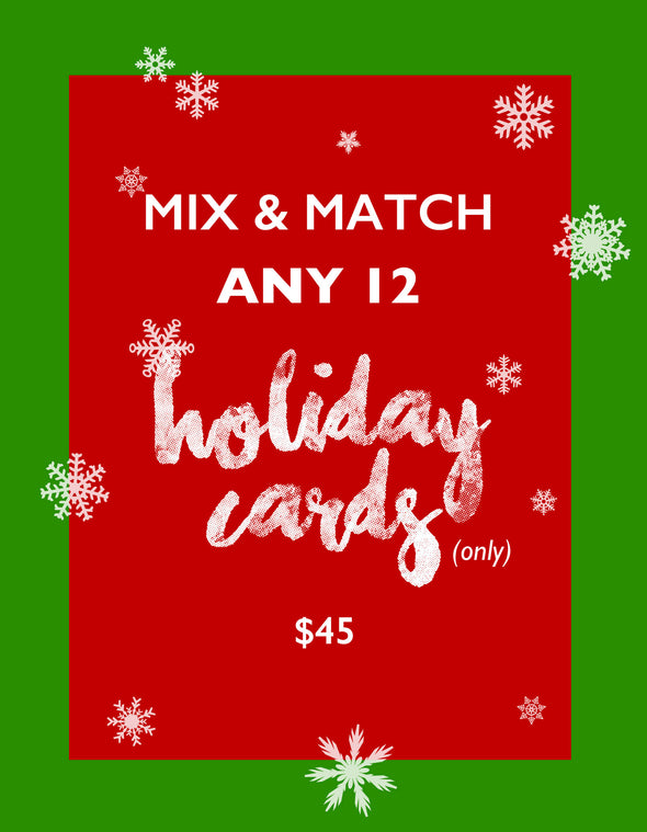 Mix & Match Any 12 HOLIDAY CARDS / BEST DEAL - French Bulldog Love - 1