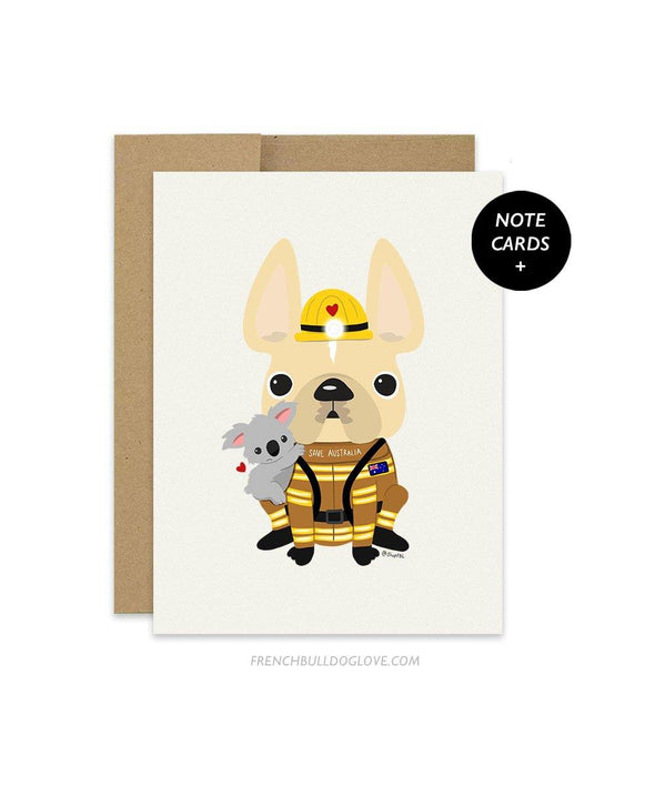 #SAVEAUSTRALIA French Bulldog Note Cards Box Set of 12 - French Bulldog Love