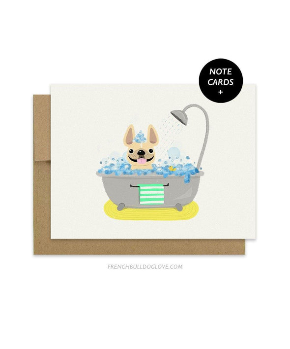 #100DAYPROJECT French Bulldog Note Cards Box Set of 12 - BATH - French Bulldog Love