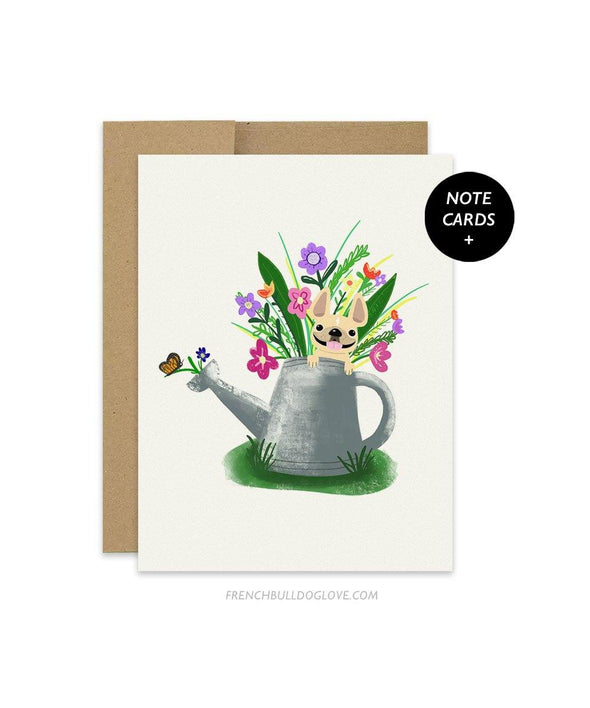 #100DAYPROJECT French Bulldog Note Cards Box Set of 12 - FLOWERS - French Bulldog Love