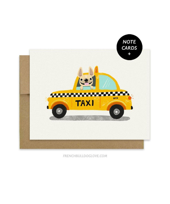 #100DAYPROJECT French Bulldog Note Cards Box Set of 12 - TAXI - French Bulldog Love