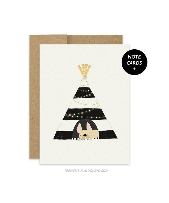 #100DAYPROJECT French Bulldog Note Cards Box Set of 12 - TEEPEE - French Bulldog Love