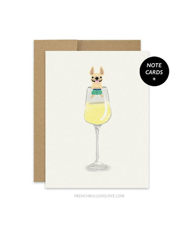 #100DAYPROJECT French Bulldog Note Cards Box Set of 12 - WINE - French Bulldog Love
