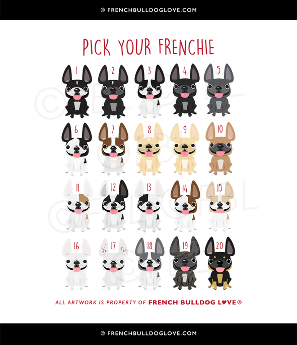 Frenchie Express - French Bulldog Holiday Dog Print 8x10