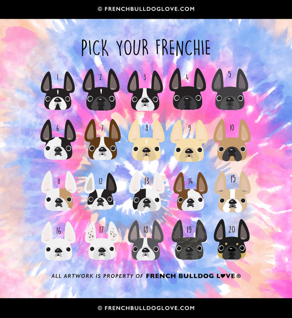 Tie Dye Weekender Bag - Pinks - by French Bulldog Love - French Bulldog Love