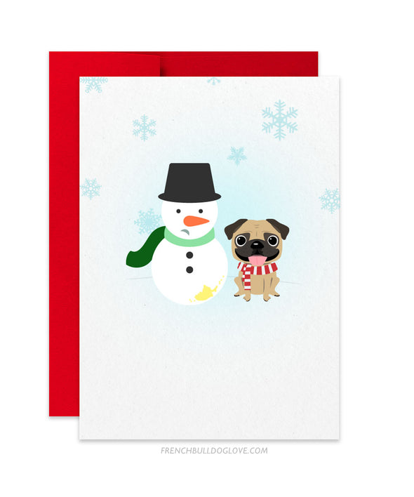 Pug - My Frosty - Holiday Christmas Card