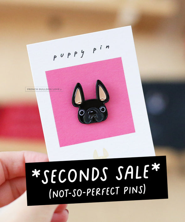 SECONDS SALE - NOT-SO-PERFECT Enamel Pin - Black Frenchie