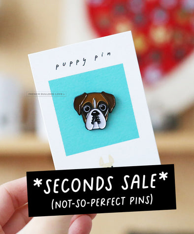 SECONDS SALE - NOT-SO-PERFECT Enamel Pin - Boxer - Light Pied