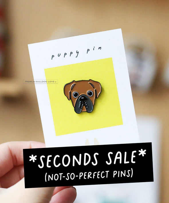 SECONDS SALE - NOT-SO-PERFECT Enamel Pin - Boxer - Fawn
