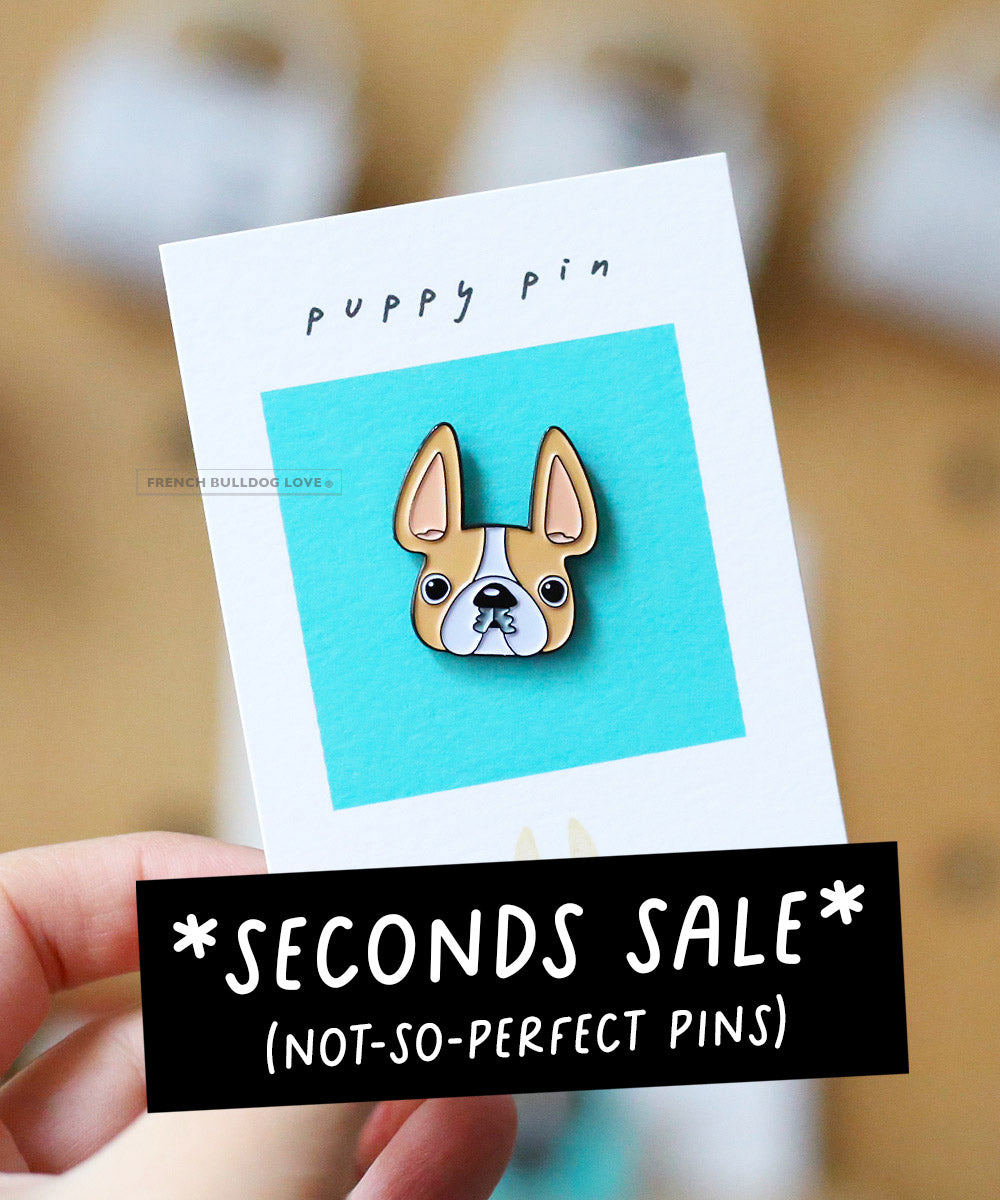 SECONDS SALE NOT SO PERFECT Enamel Pin Honey Pied French Bulldog Love