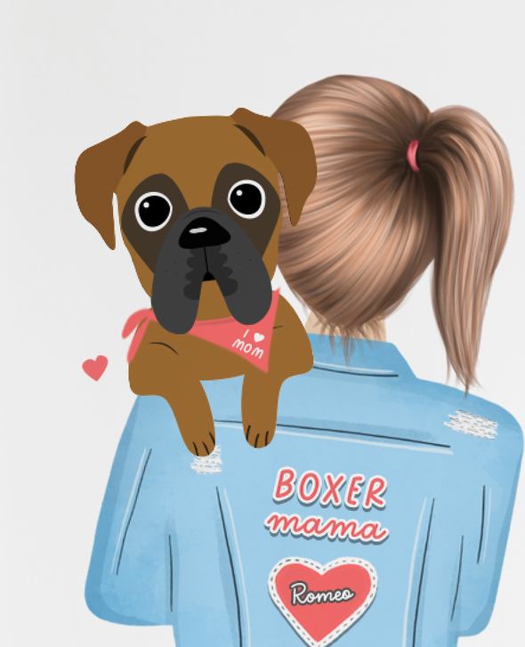 Boxer Mama Card - Personalized Boxer Mother's Day Card