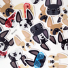 Black & White Pied / French Bulldog Mini Sticker - French Bulldog Love - 4