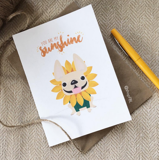 You Are My Sunshine French Bulldog Greeting Card - French Bulldog Love - 3