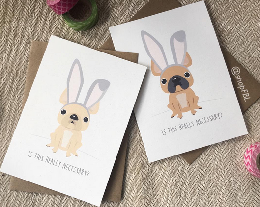 French Bunny - Easter Card