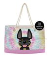 Tie Dye Weekender Rope Bag - Cotton Candy - by French Bulldog Love - French Bulldog Love