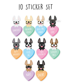 Sweethearts Sticker Set - Set of 10 - Waterproof Vinyl Stickers