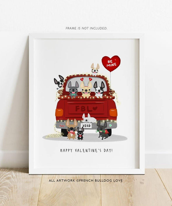 Love Truck - Custom French Bulldog Print 8x10 - French Bulldog Love