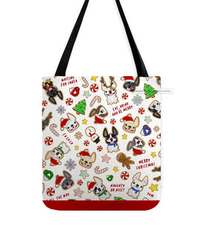 Christmas Cookies French Bulldog Holiday Tote Bag - French Bulldog Love