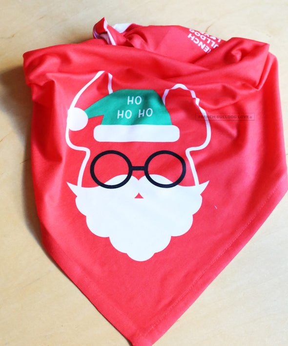 Frenchie Clause Comfy Pet Bandana - Red