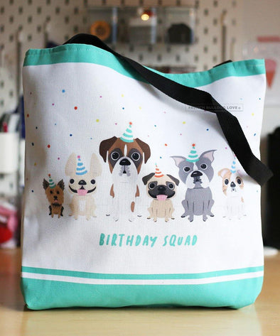 Birthday Squad - French Bulldog & Friends Birthday Tote Bag - French Bulldog Love