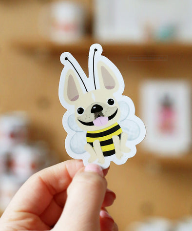 #100DAYPROJECT 46/100 - BUMBLE BEE VINYL FRENCH BULLDOG STICKER