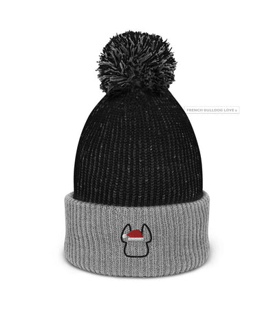 Frenchie Clause Beanie - Black & Grey