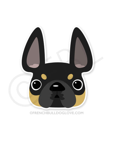 Black & Tan / French Bulldog Mini Sticker - French Bulldog Love
