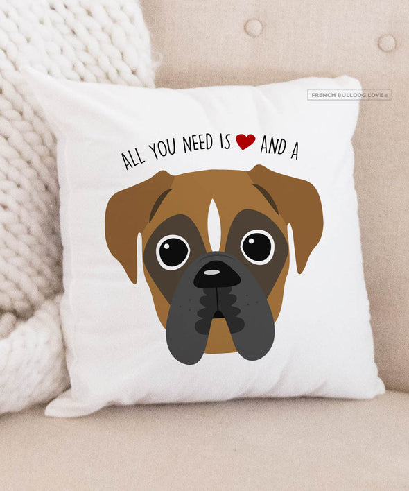 Boxer Pillow - All You Need is Love & a Boxer - Fawn Stripe