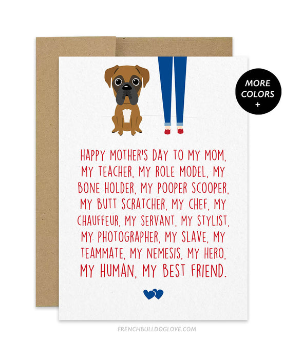 Mom Servant - Boxer Mother's Day Card
