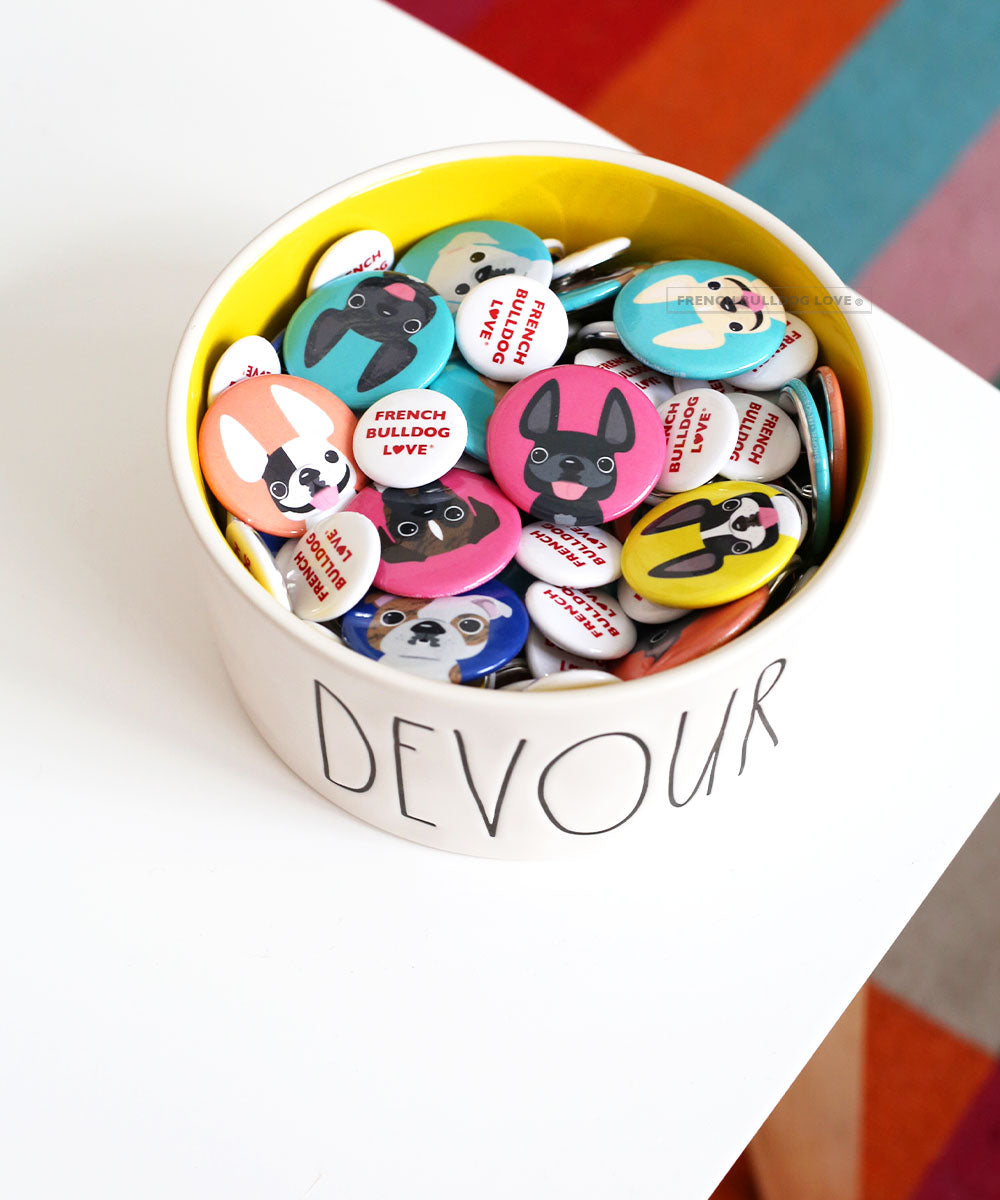 Mini French Bulldog Button - 1.5 inch - Cream – French Bulldog Love