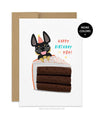 CAKE 10 - French Bulldog Birthday Card - French Bulldog Love