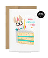 CAKE 7 - French Bulldog Birthday Card - French Bulldog Love