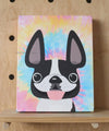 Premium Gallery Wrapped Canvas - Tie Dye - Classic - French Bulldog Love